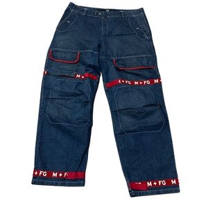 Marithe Francis Girbaud 90s darkwash hiphop raver straight/wide leg size 42